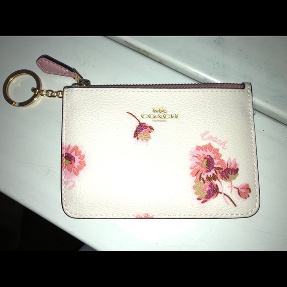 Nwt coach flower zipper pouch & key chain - Picture 5 of 6